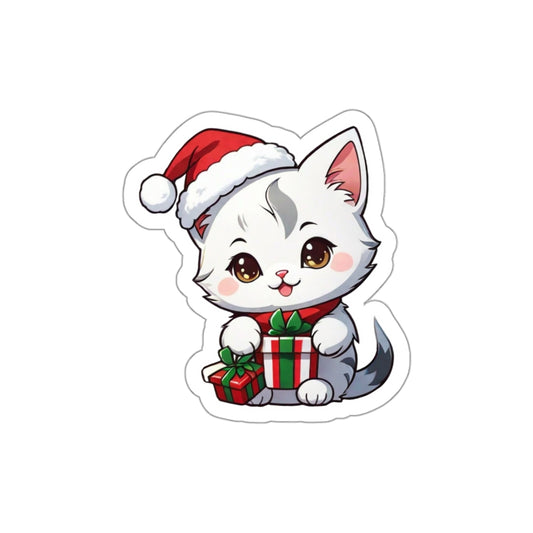 Christmas Kitty Delight Sticker | Meow Stickers for phone cases, notebooks, water bottles, scrapbooks