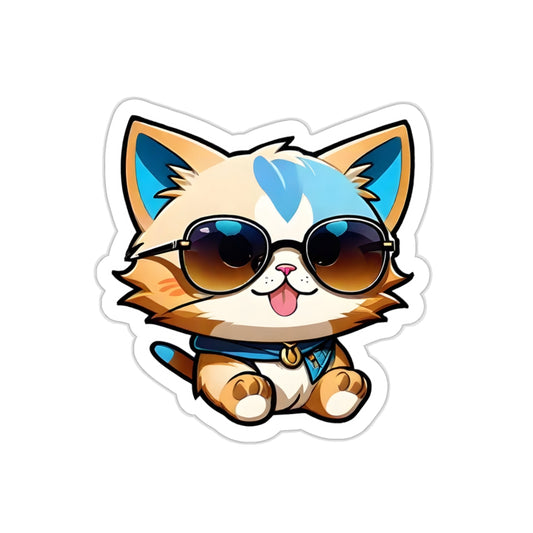 Adorable Spectacles Kitten Decal Sticker | Sticker Kitty
