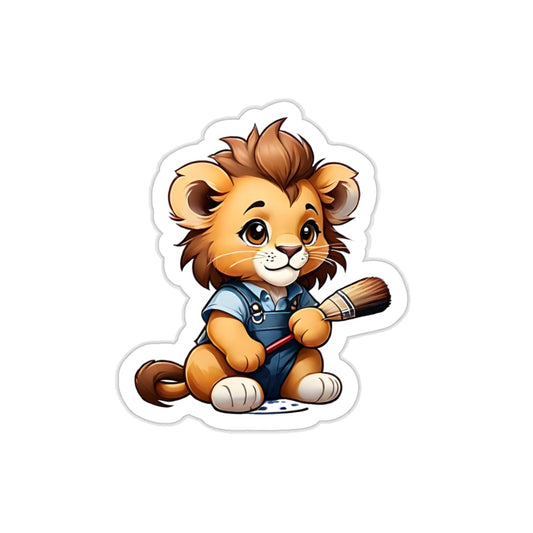 Lion Cub Canvas Sticker | Lion Sticker for phone cases, notebooks, water bottles, scrapbooks