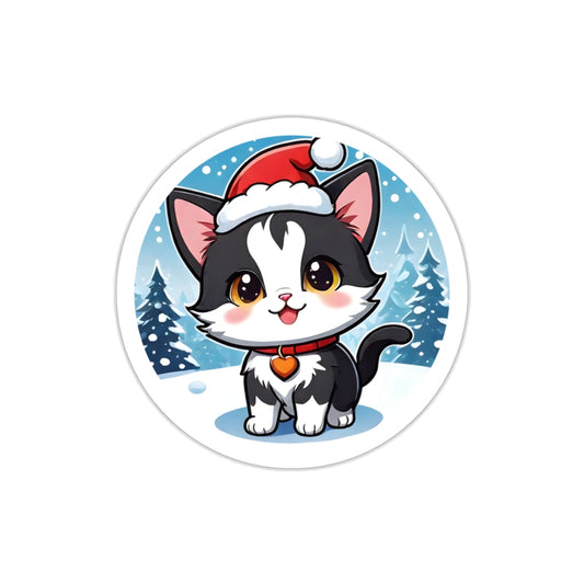 Meowy Christmas Delight Sticker | Cutie Cat Sticker for phone cases, notebooks, water bottles, scrapbooks