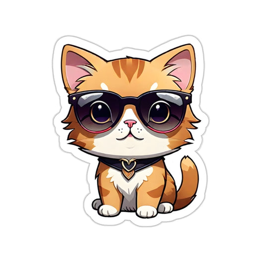 Spectacular Specs Kitty Sticker | Cutie Cat Sticker for phone cases, notebooks, water bottles, scrapbooks