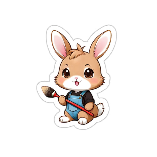 Elegant Bunny Art Sticker | Cute Rabbit Sticker for phone cases, notebooks, water bottles, scrapbooks